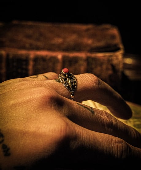 Carnelian stone vintage ring