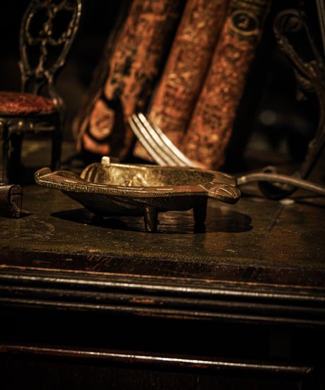 Brass Horse Motif Ashtray