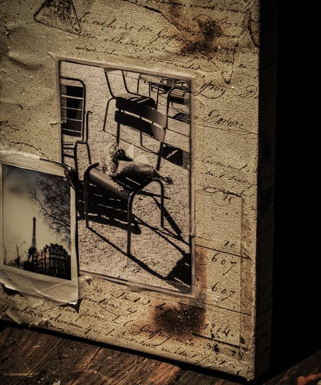 [Eiffel&Park chair]1860's paper collage Art