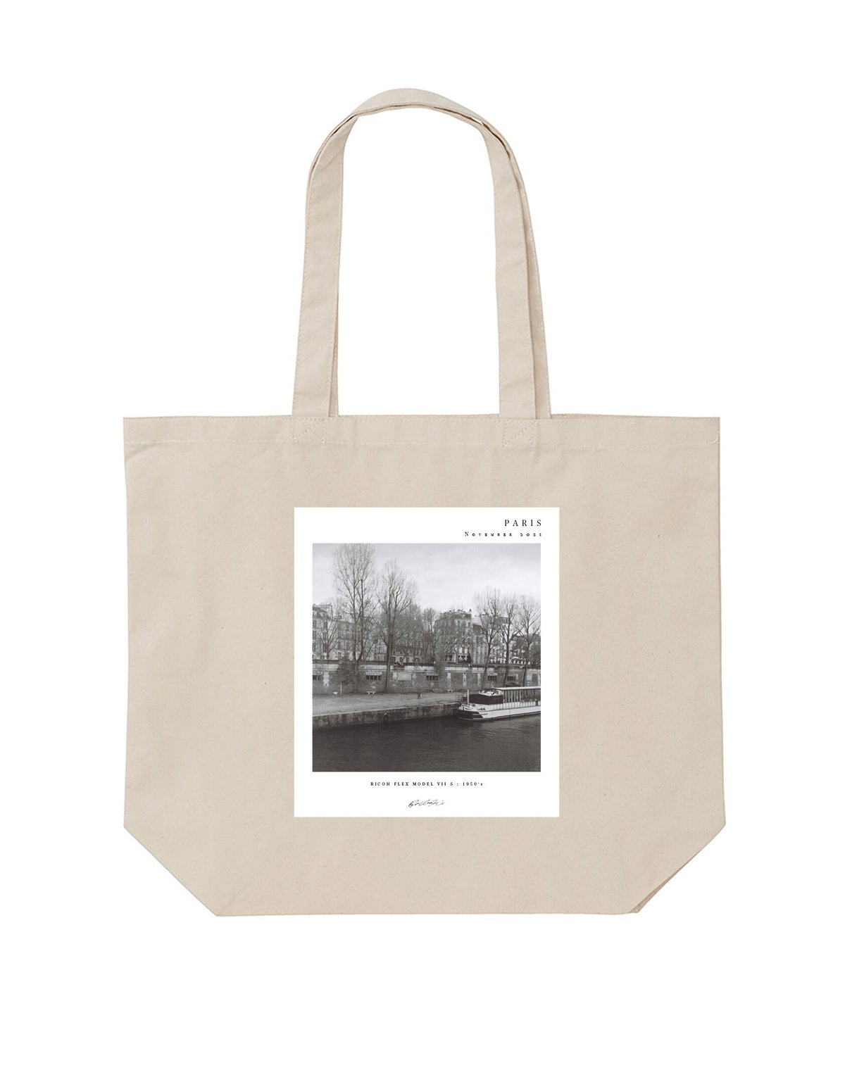 Parisian canvas best sale tote bag