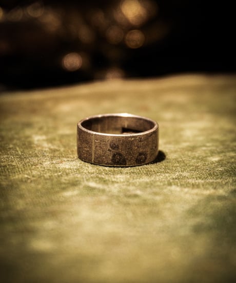Subdued wide simple vintage silver ring