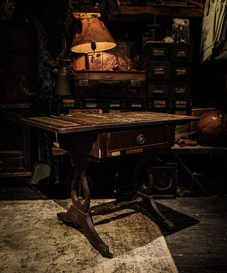 Victorian Mahogany Leather-Top Writing Table