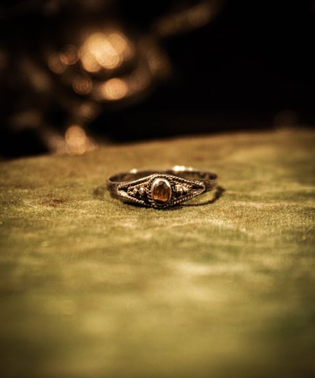Tiger Eye vintage stone silver ring