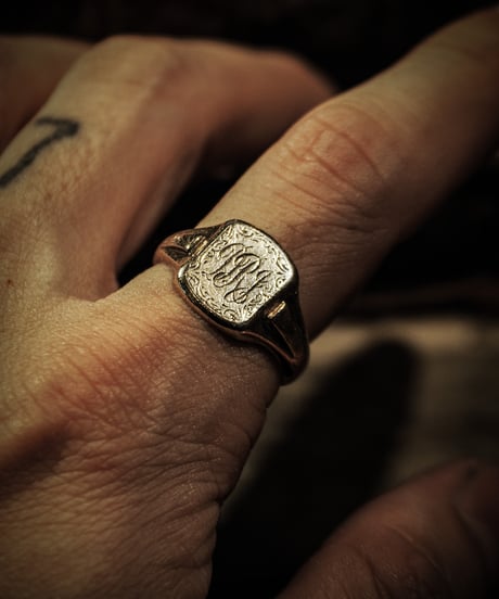 1930s British 9ct Gold & Silver Signet Ring "Rita"