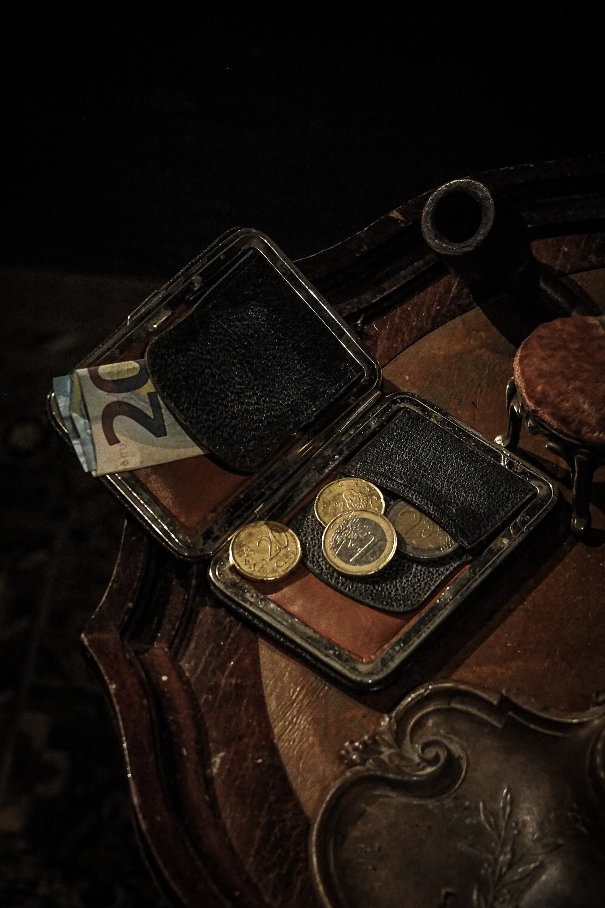 Vintage leather coin & pass case | WAIOKIRY