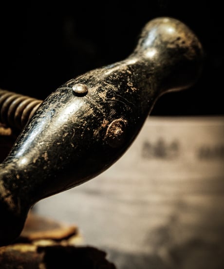 Wood hand antique corkscrew