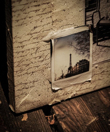 [Eiffel&Park chair]1860's paper collage Art
