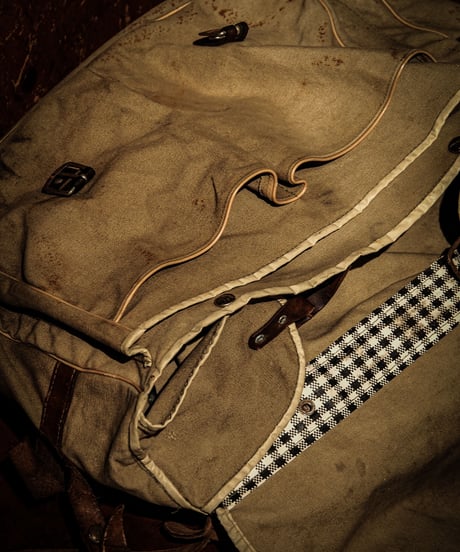 Canvas leather belt shoulder bag