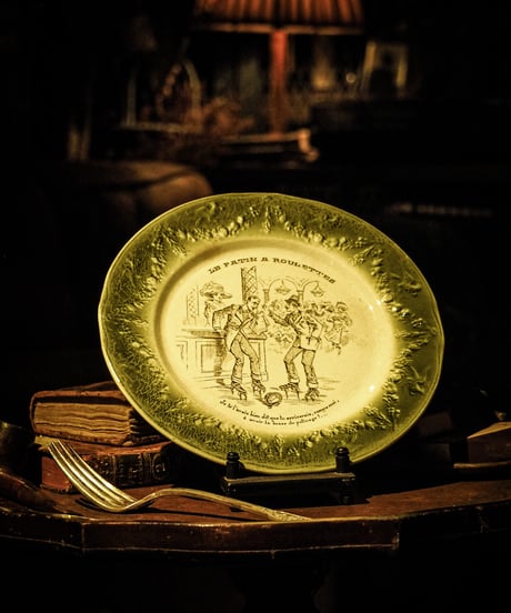 1880's-1920's Talking plate, Lunéville earthenware