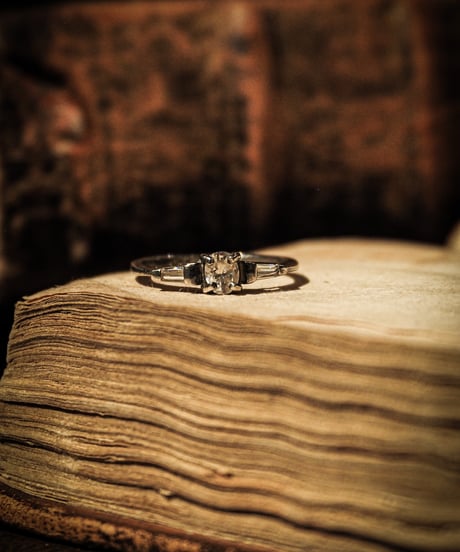 Marriage stone vintage silver ring