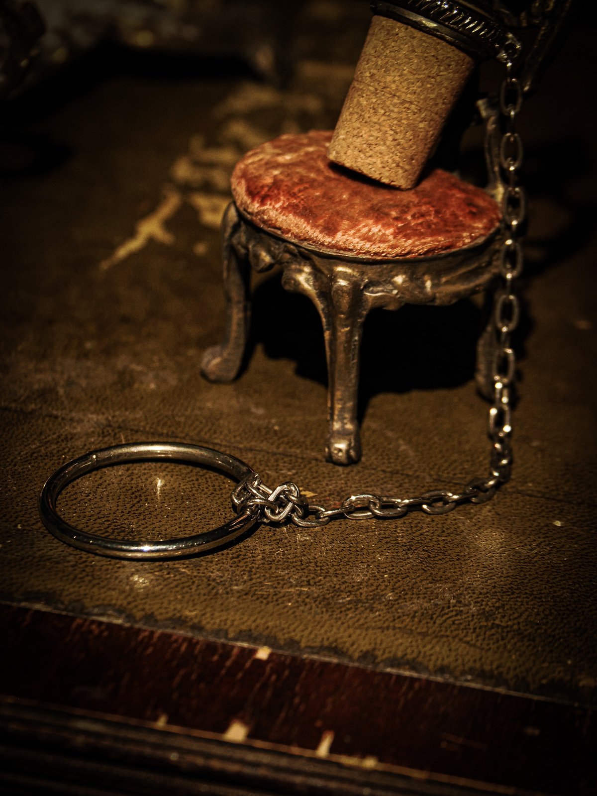 French Antique Wine Bottle Pourer & Stopper wit