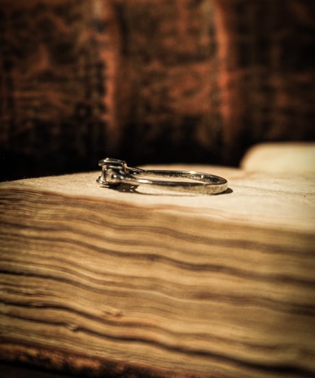 Marriage stone vintage silver ring