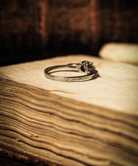 Marriage stone vintage silver ring