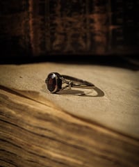 Garnet vintage sterling silver ring