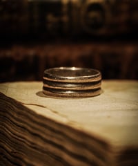 Wide line vintage sterling silver ring