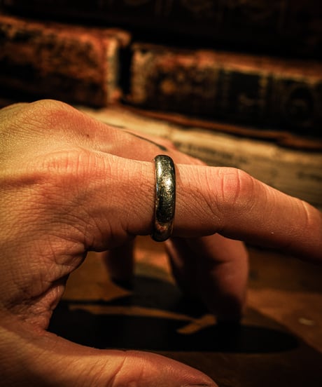 Subdued wide simple vintage sterling silver ring