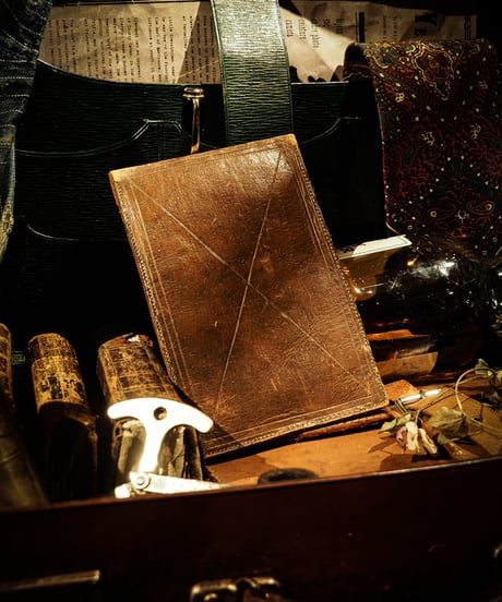 Leather vintage wallet & pass case