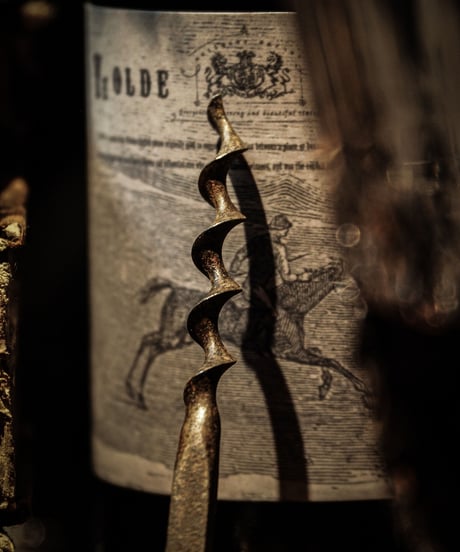 Wood hand vintage corkscrew