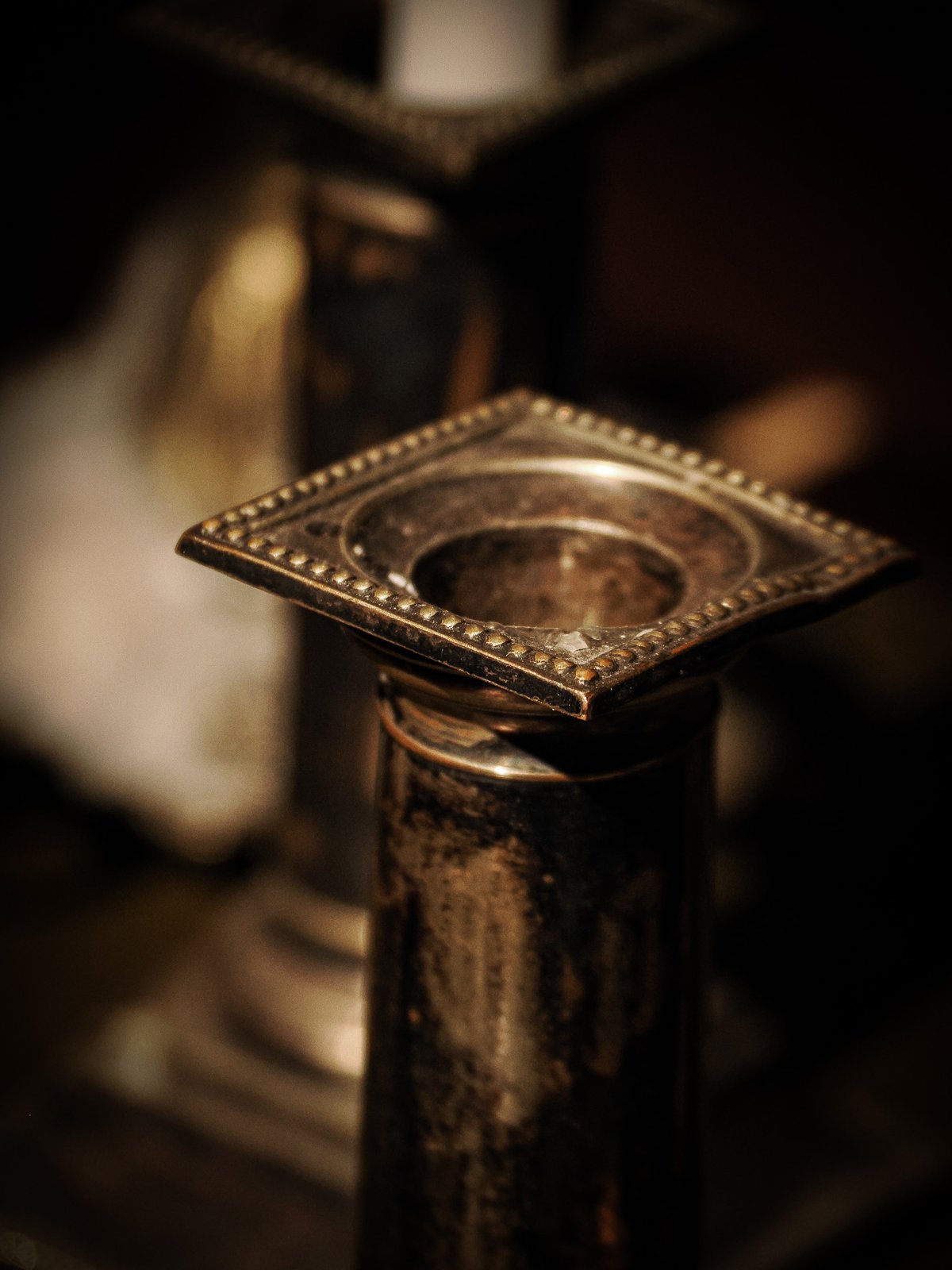 Pair of Antique British Silver-Plated Candlesti