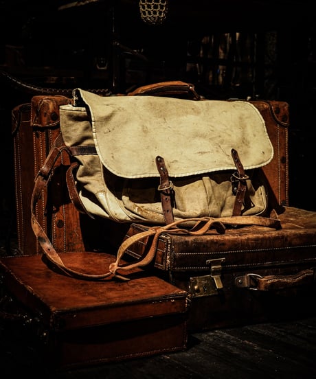 Canvas leather belt shoulder bag