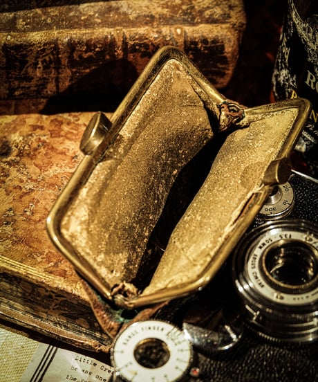 Leather vintage clasp coin purse