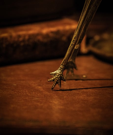 1926's Antique bird claw tongs : Silver