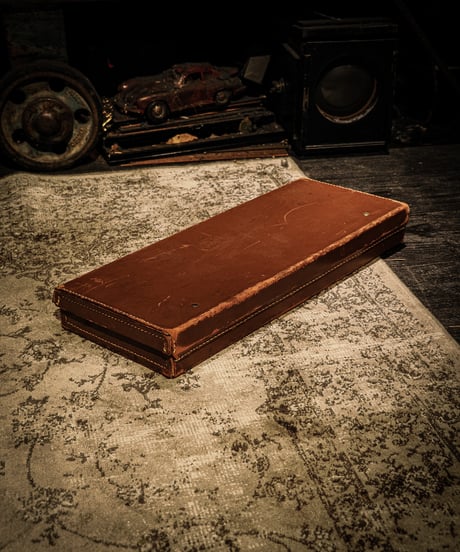 Vintage British Leather Hard Case with Key / 1940s-50s England