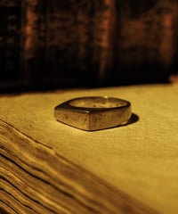 Asymmetry plate silver ring