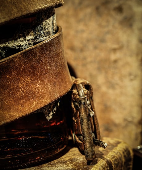 French ARMY leather double belt