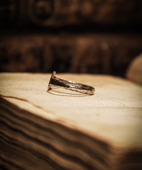 Half Engraved sterling silver signet ring
