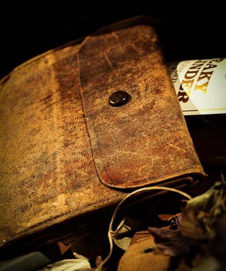 Leather 7P pocket vintage tri-fold wallet