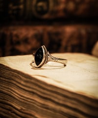 1800's Black onyx antique sterling silver ring