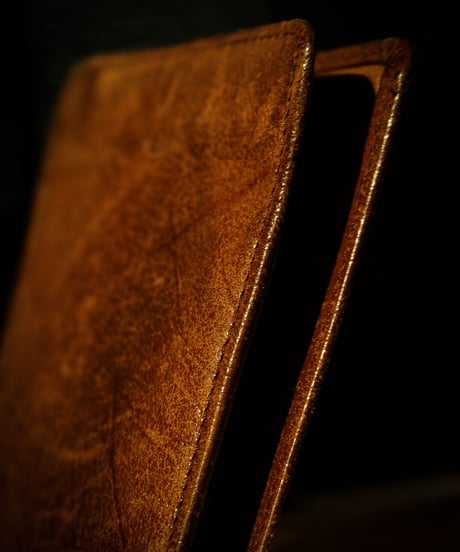 Leather 9P England  engraving vintage Bi-fold wallet