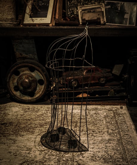 Vintage French Wire Candle Stand “Cage Form” / 1950s–60s
