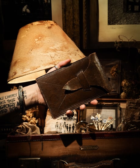 Leather vintage wallet & pass case