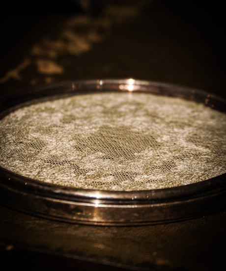 French Antique Lace-Under-Glass Trinket Tray