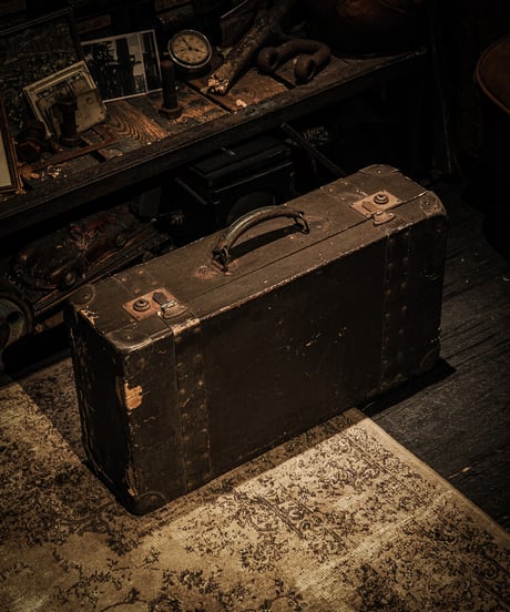 British Military-Style Canvas Trunk / 1930s Vintage Travel Case
