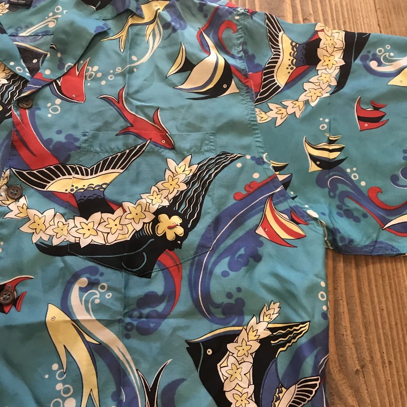 90s pataloha パタロハ フローラル エンゼルフィッシュ 開襟 M 90s pataloha パタロハ フローラル エンゼルフィッシュ 開襟 M