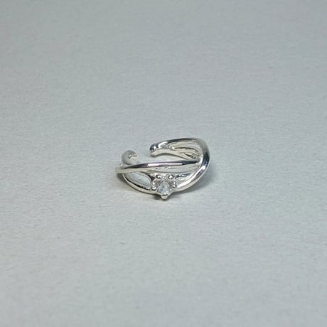 TE3/1W Silver Ear cuffs (White Topaz)