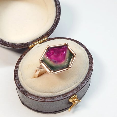 21R65 K10 Ring (Watermelon Tourmaline)