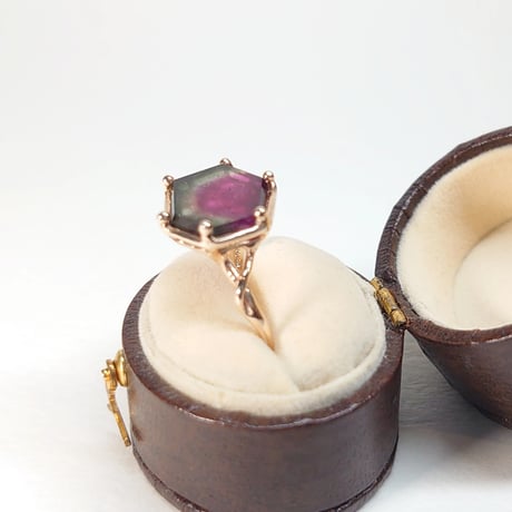 21R65 K10 Ring (Watermelon Tourmaline)