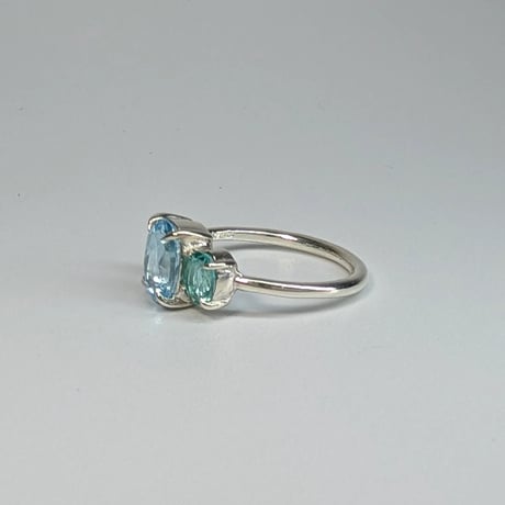 5R76 Silver Ring (BlueTopaz/Apatite)