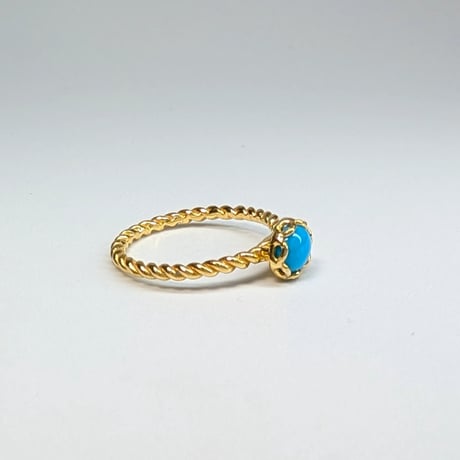 5R101 Silver(K18) Ring (Turquoise)