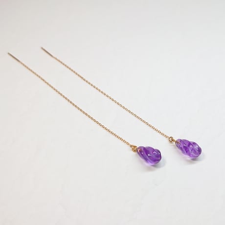 21P68 SV(K18Gp) Earrings (Amethyst)