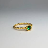5R68 Silver(K18) Ring (Green Quartz)
