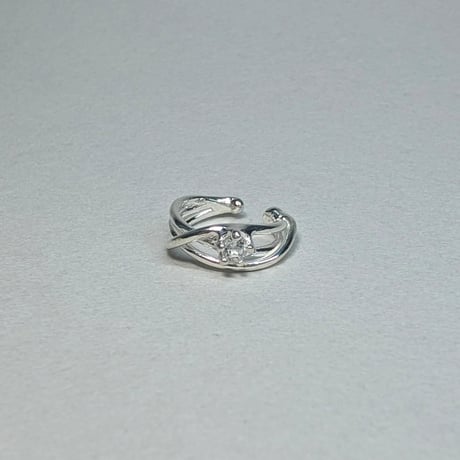 TE3/1W Silver Ear cuffs (White Topaz)
