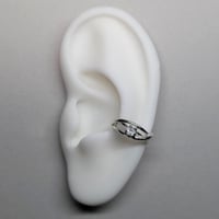 TE3/1W Silver Ear cuffs (White Topaz)