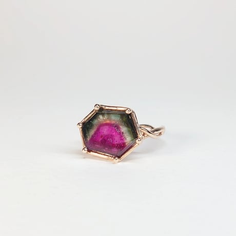 21R65 K10 Ring (Watermelon Tourmaline)