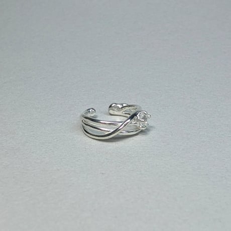 TE3/1W Silver Ear cuffs (White Topaz)