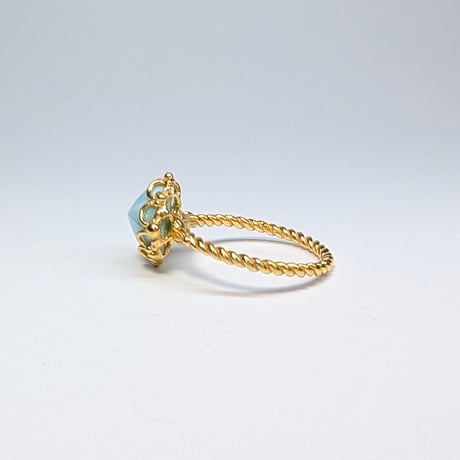 5R93 Silver(K18) Ring (Larimar)